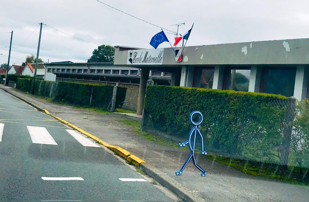 Driving In France Le Touquet Road Crossing Blue Man